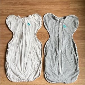 2 Love to Dream Sleep Sacks - White and Gray, Newborn